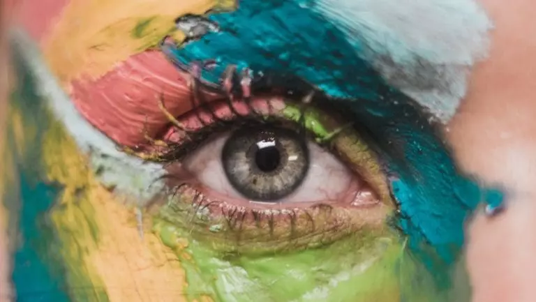 human face with paint